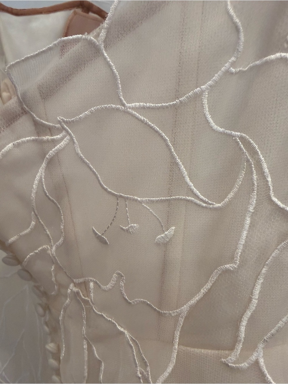 Jenny Yoo Lorelai Strapless White Floral Embroidered Gown - Picture 9 of 12